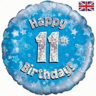 Blue Stars 11th Birthday Balloon